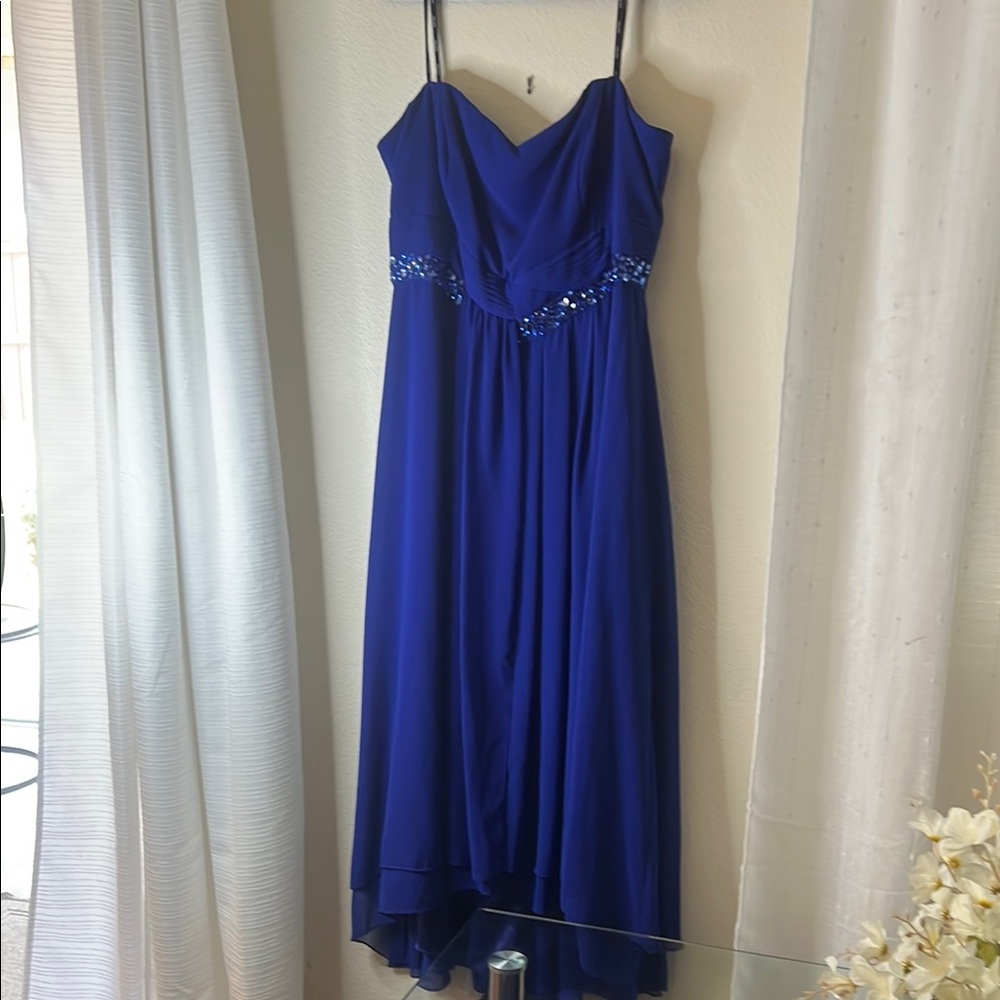 City Chic Blue Embellished High Low Gown Sweetheart Neckline